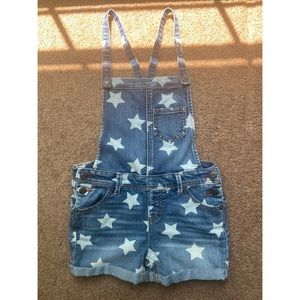 Cute star short overalls for girls
